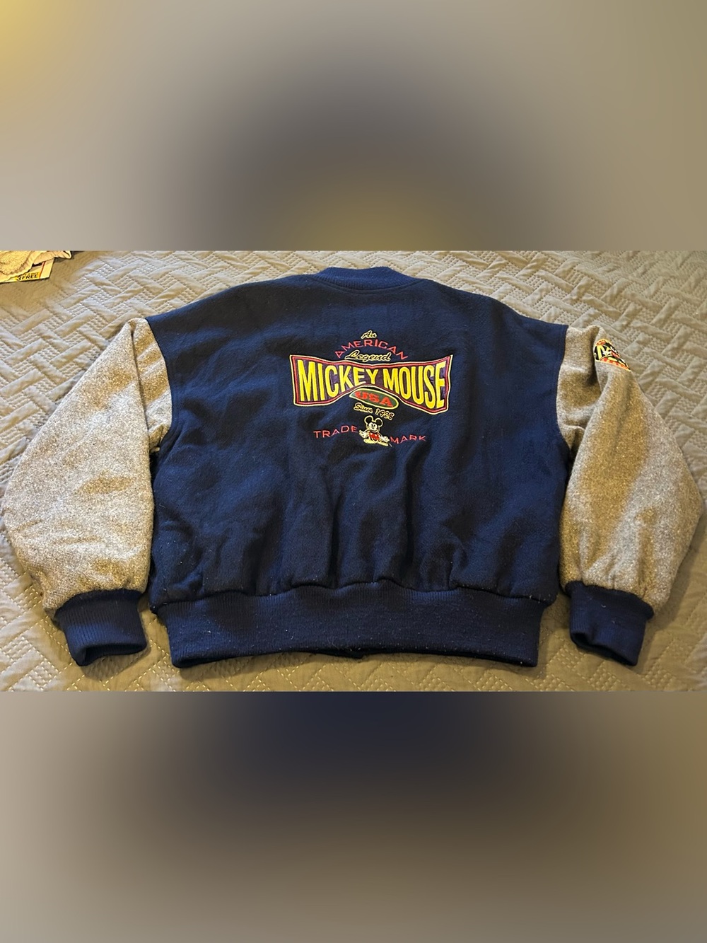Vintage Disney Mickey Mouse “American Legend” wool varsity jacket. Size M